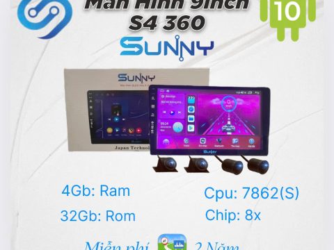 Màn hình Android ô tô liền cam Sunny S4+ mắt cam Sony 225