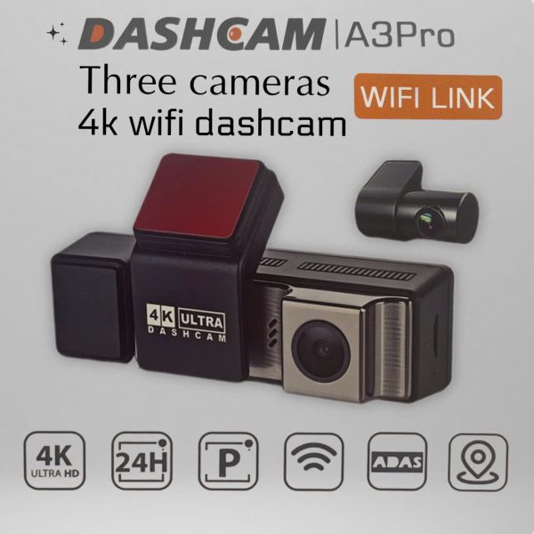 Camera hành trình 3 mắt A3Pro – Bảo vệ toàn diện, ghi hình siêu nét